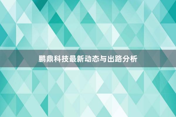 鹏鼎科技最新动态与出路分析